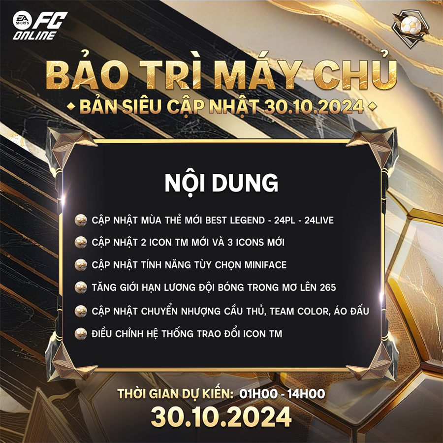 bao-tri-fco-3010 Bảo trì FC Online hôm nay 30/10, cập nhật Roster Update 2024/2025 đến mấy giờ? bao tri fco 3010