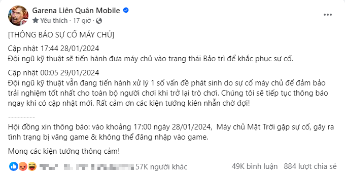 Bảo trì chưa tới 1 ngày, nhiều game thủ Liên Quân đã nhanh chóng mất kiên nhẫn- Ảnh 2. Bảo trì chưa tới 1 ngày, nhiều game thủ Liên Quân đã nhanh chóng mất kiên nhẫn- Ảnh 2.