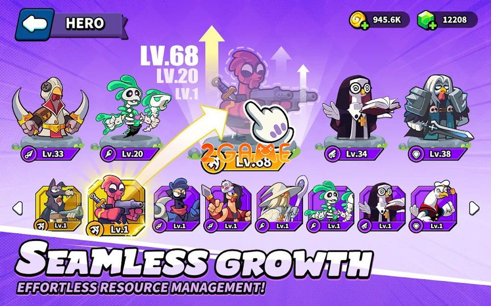 Dàn nhân vật của game thủ thành Bawk Bawk Rush