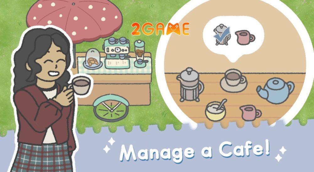 Chăm sóc thú cưng kết hợp với phục vụ cà phê cho khách hàng trong game Bunny Haven Cute Cafe