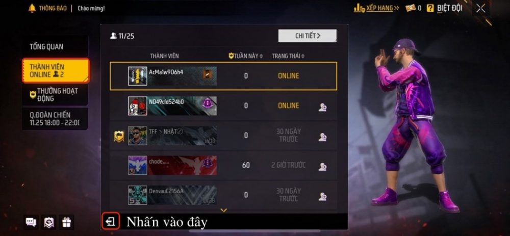 Cách rời quân đoàn trong Free Fire khi chưa đủ 24h