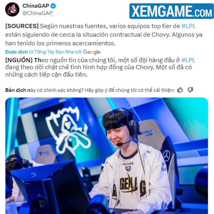 LMHT: Chovy chưa chốt tương lai với Gen.G, được nhiều đội LPL nhắm đến chovy lpl 2025