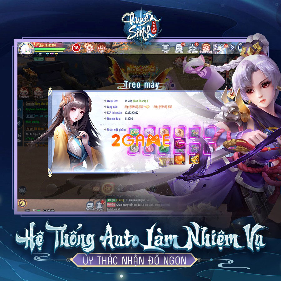 Người chơi có thể treo máy trong game Chuyển Sinh Ta Là Vô Địch