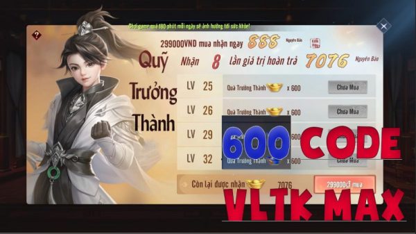 600 code VLTK MAX mới nhất Mọt Game gửi tặng game thủ 26 600 code VLTK MAX mới nhất Mọt Game gửi tặng game thủ code vltk maxjpg