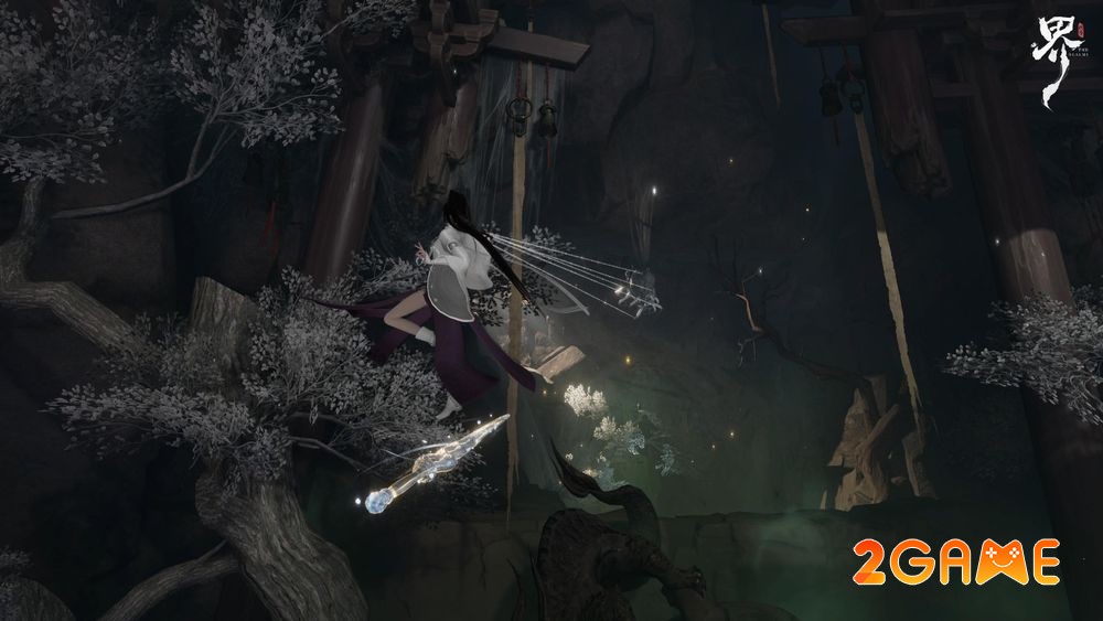 Người chơi có thể thông qua sợi tơ của nhân vật nữ để khống chế và điều khiển quái vật trong game Codename: Jie