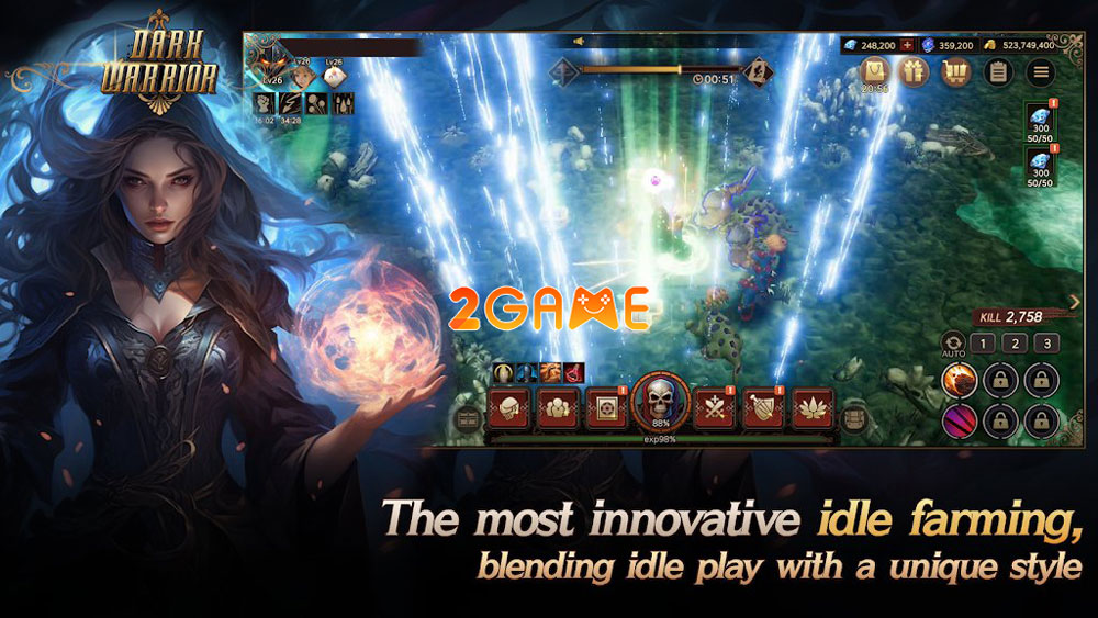 Bồi dưỡng chiến binh bóng tối chống lại Quỷ Vương trong game nhập vai Dark Warrior Idle dark warrior idle 2