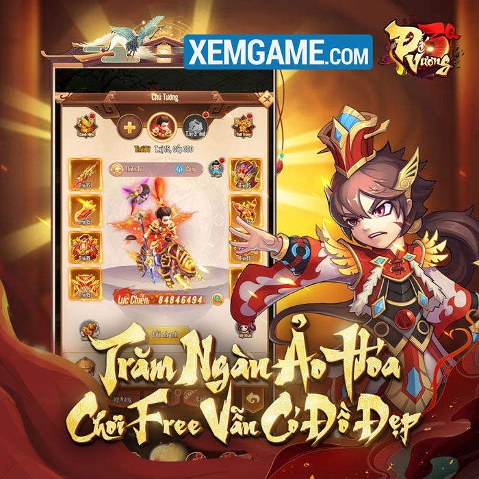 Game mới Đế Vương 3Q đấu tướng rảnh tay chiến ngay thành Vương Giả lộ diện de vuong 3q gioi thieu game 4