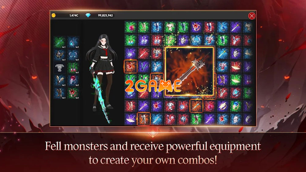 Trang bị đa dạng của game Devil Knights Idle