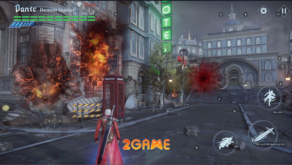 Khung cảnh rực cháy của game hành động Devil May Cry: Peak of Combat Khung cảnh rực cháy của game hành động Devil May Cry: Peak of Combat