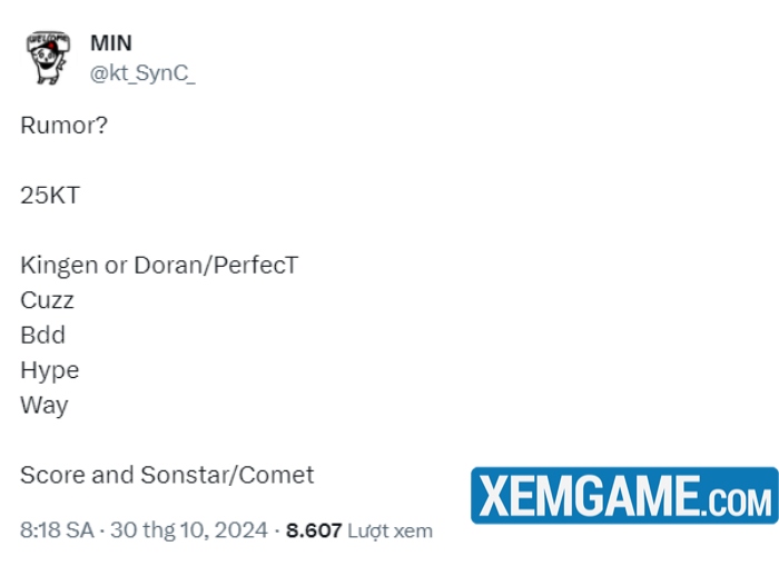 doi-hinh-tin-don-kt-2025 LMHT: KT Rolster sắp được “bơm tiền”, hé lộ đội hình tin đồn 2025 doi hinh tin don kt 2025