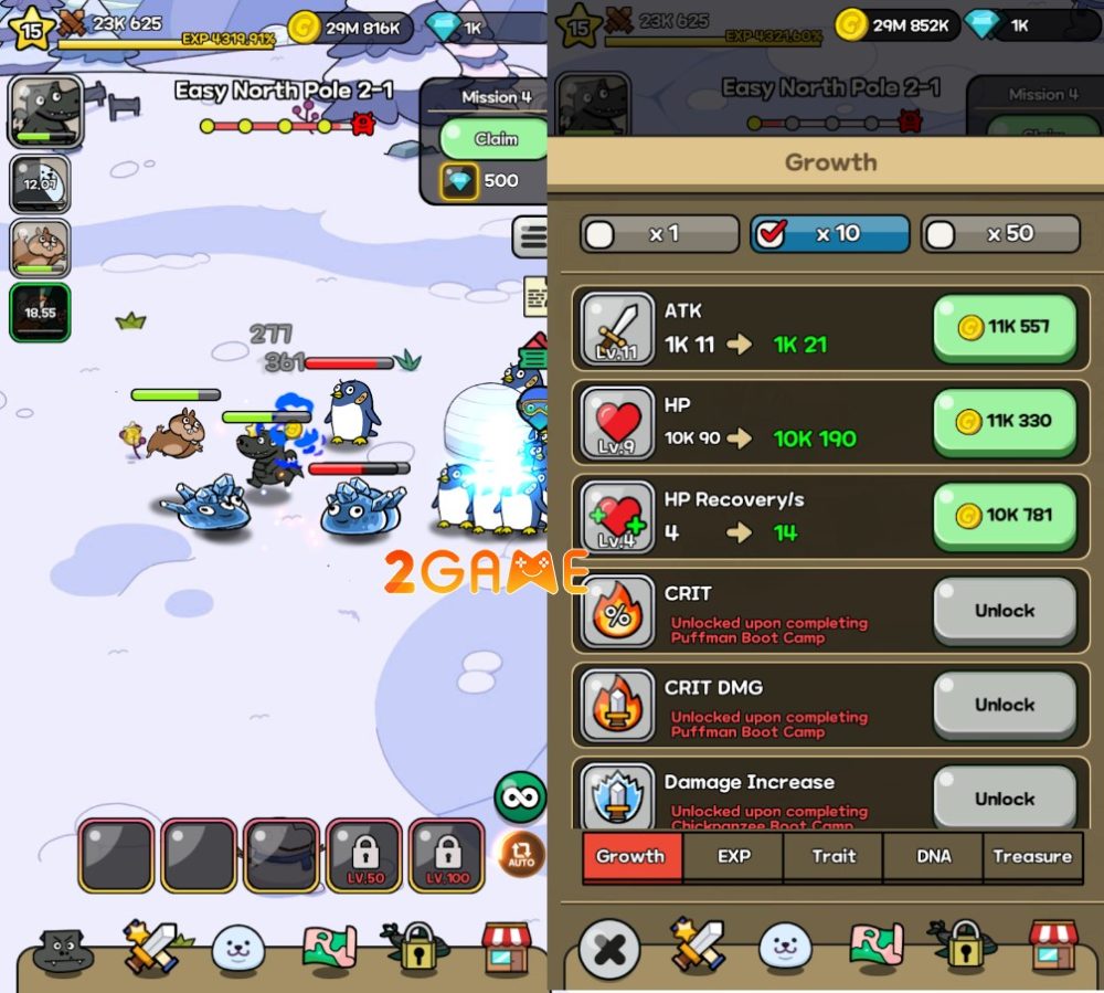 Lối chơi chuẩn của dòng game nhập vai nhàn rỗi trong Ella's Battle: Idle RPG