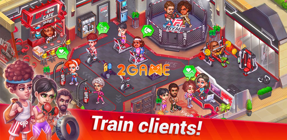 Khung cảnh đông đúc trong game Fitness Tycoon GYM