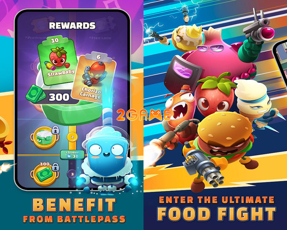 Dàn nhân vật của game Food Fight TD: Tower Defense Dàn nhân vật của game Food Fight TD: Tower Defense