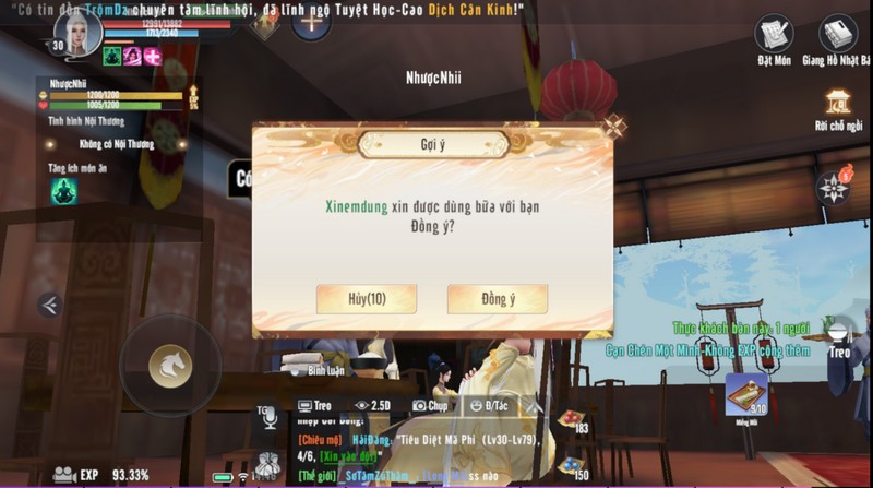 Các kiểu “Chiến thuật” ăn uống tại Tửu Lầu vừa no vừa không lo mất mặt của game thủ TLBB 2 VNG gamehubvn cac kieu chien thuat an uong tai tuu lau vua no vua ko lo mat mat cua game thu tlbb2vng 7