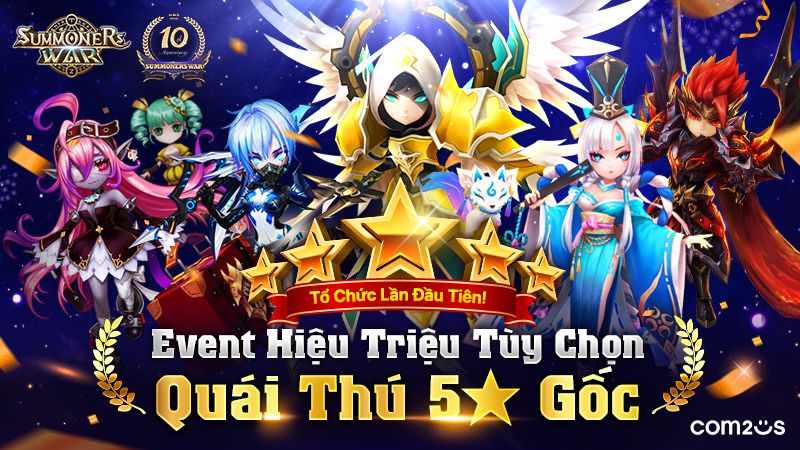 Đại Tiệc Sinh Nhật 10 tuổi của Summoners War - Cơ hội nhận được quái thú 5 sao siêu hiếm gamehubvn dai tiec sinh nhat 10 tuoi cua summoners war 1