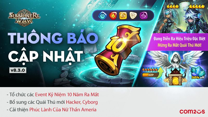 Đại Tiệc Sinh Nhật 10 tuổi của Summoners War - Cơ hội nhận được quái thú 5 sao siêu hiếm gamehubvn dai tiec sinh nhat 10 tuoi cua summoners war 2