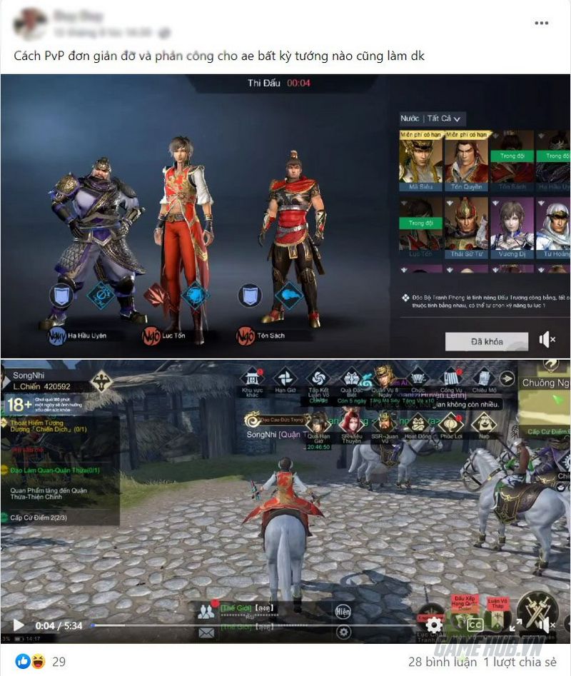 Game thủ Dynasty Warriors: Overlords “mất ăn mất ngủ” leo top PvP Độc Bộ Tranh Phong