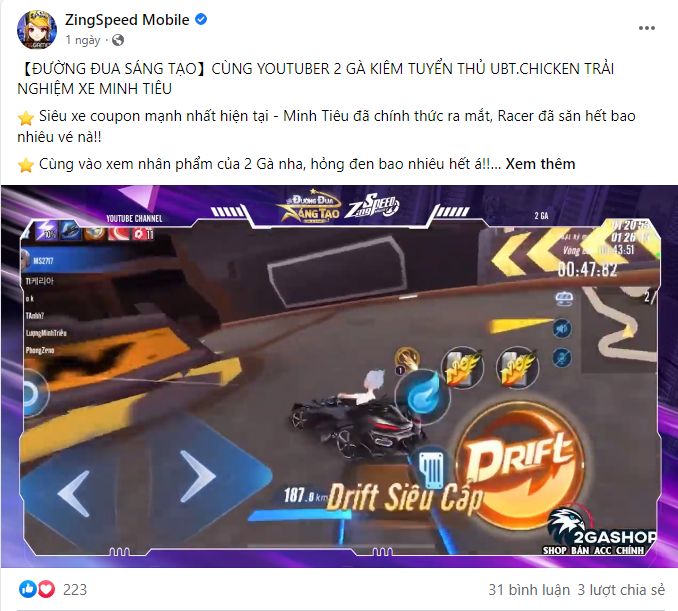 ZingSpeed Mobile - Điểm mặt các nhà sáng tạo nội dung tiềm năng tại Đường Đua Sáng Tạo gamehubvn zingspeed mobile diem mat cac nha sang tao noi dung tiem nang tai duong dua sang tao 6