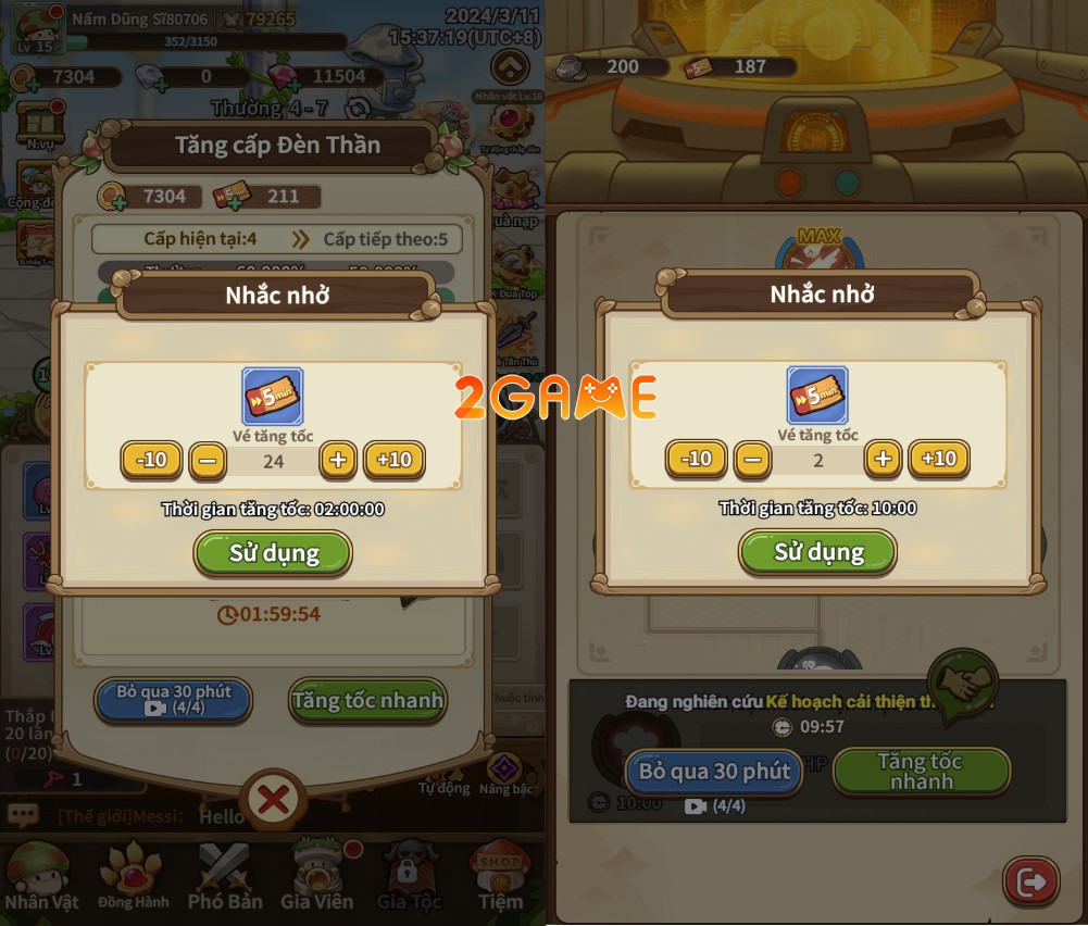 Các món vật phẩm từ giftcode Nấm Lùn Tiến Lên có thể giúp người chơi phát triển nhanh chóng