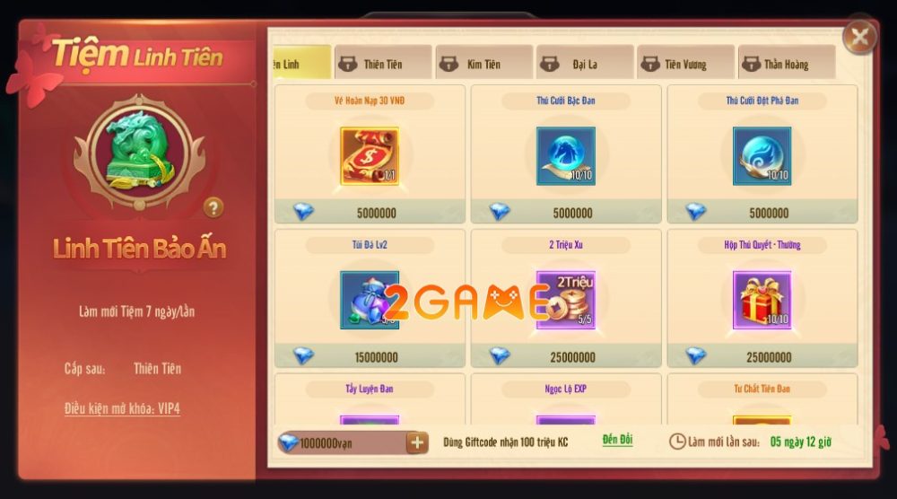 giftcode-tien-vuong-4d-4 Hướng dẫn tiêu xài 100 triệu kim cương từ giftcode Tiên Vương 4D giftcode tien vuong 4d 4