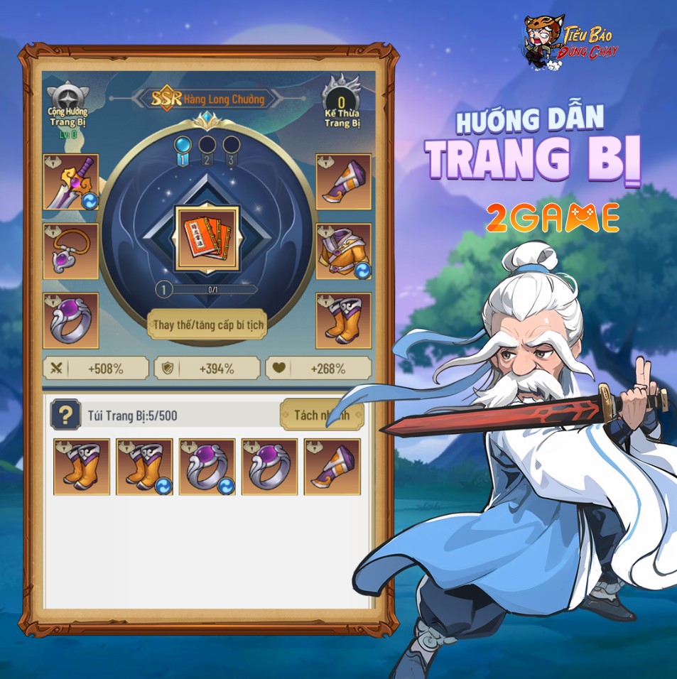 Tìm hiểu hệ thống trang bị cũng như nhập Giftcode Tiểu Bảo Đừng Chạy