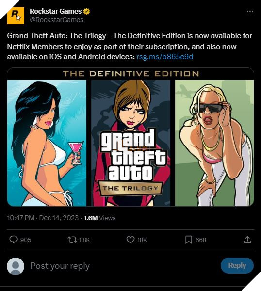 GTA Trilogy Definitive Edition chinh thuc ra mat tren dien thoai di dong voi mot yeu cau nho GTA Trilogy Definitive Edition chính thức ra mắt trên điện thoại di động với một yêu cầu nhỏ
