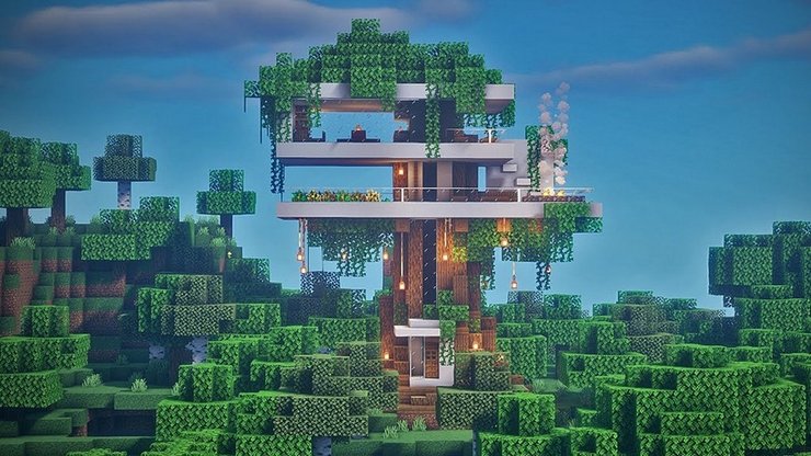 Top những ngôi nhà trên cây hoành tráng nhất để xây dựng trong Minecraft 2024- P1 h11