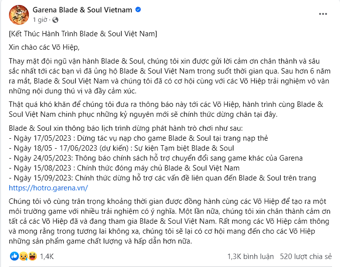 Nóng! Bom tấn của Garena đột ngột thông báo ngừng phát hành, trước đó vẫn đăng sự kiện như bình thường - Ảnh 1.