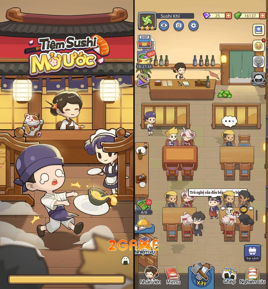 Tựa game mô phỏng quản lý Tiệm Sushi Mơ Ước từng được cho là phiên bản Nhật của Tiệm Lẩu Đường Hạnh Phúc