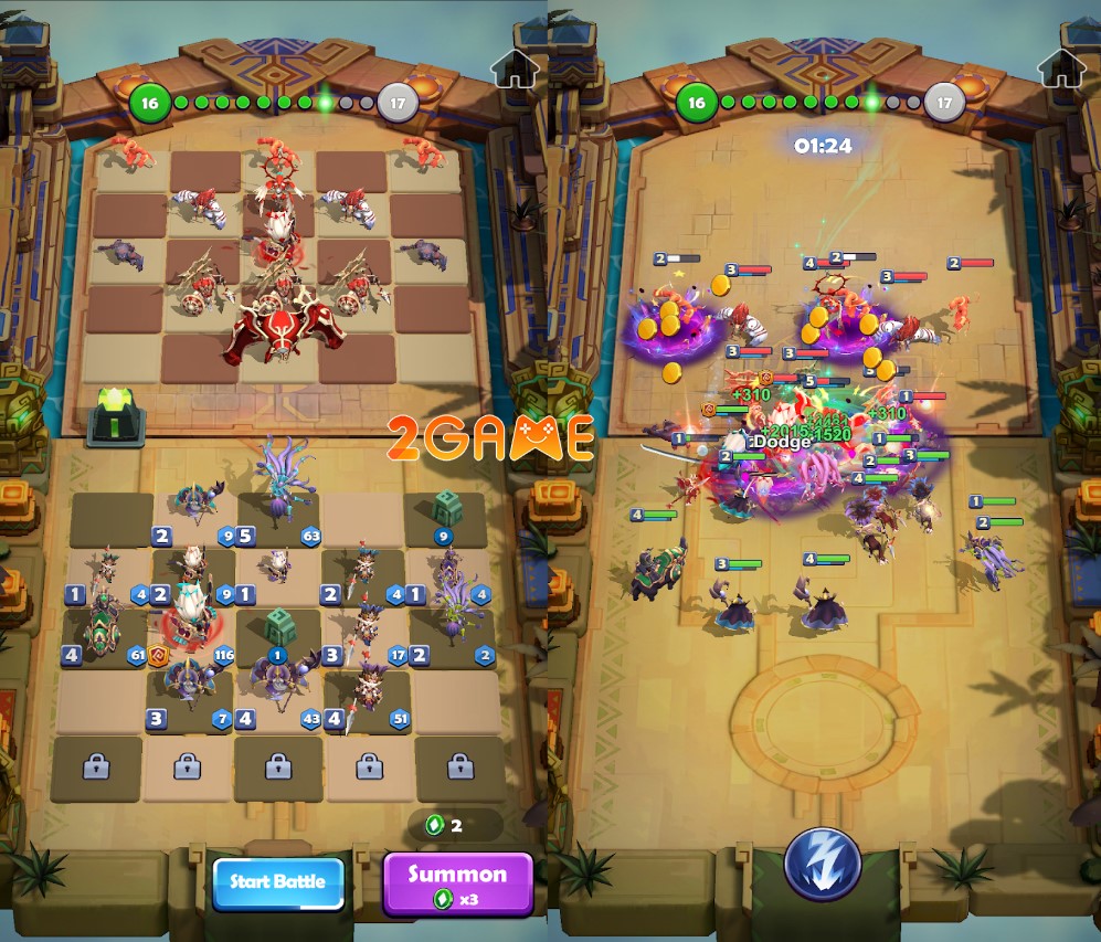 Chiêu mộ và ghép các nhân vật lại với nhau trong game Idle Sky Village - Hero Merge