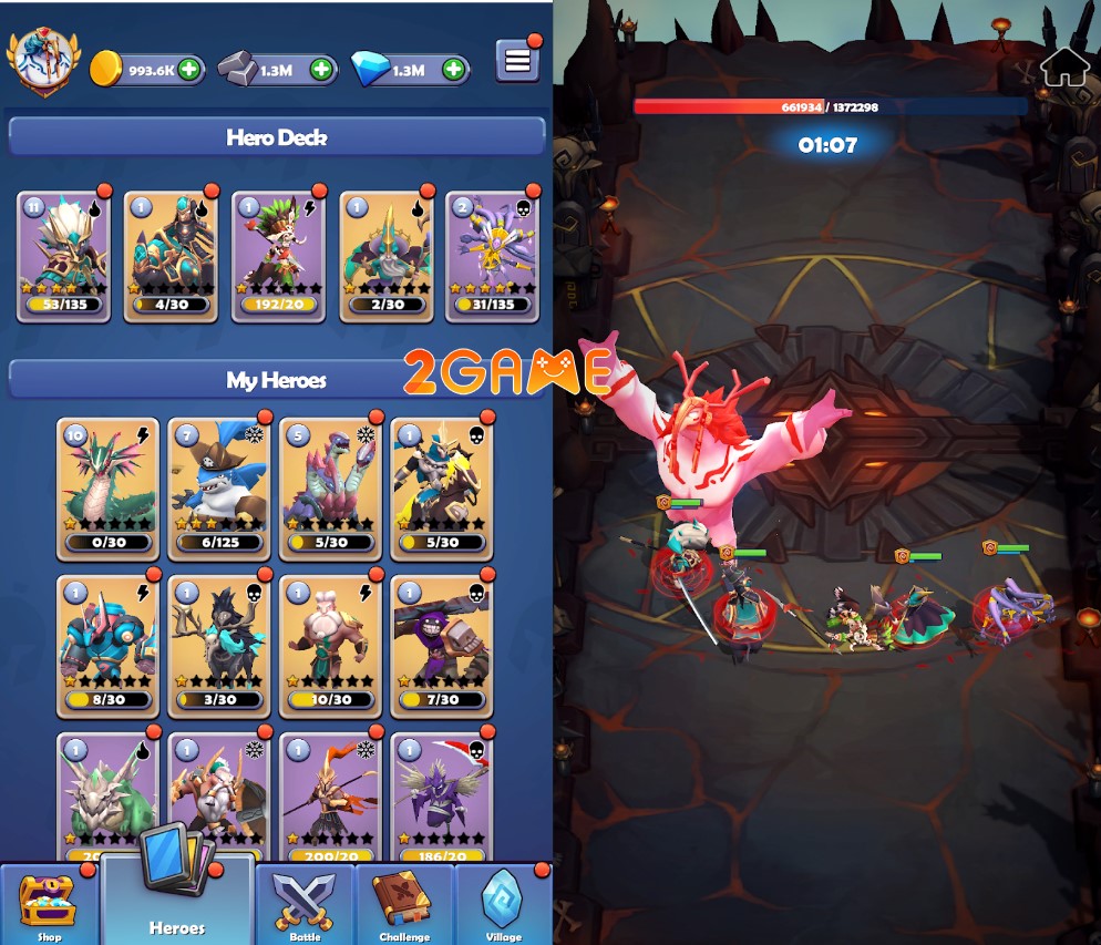 Ghép tướng giải trí trong game Idle Sky Village – Hero Merge idle sky village 3