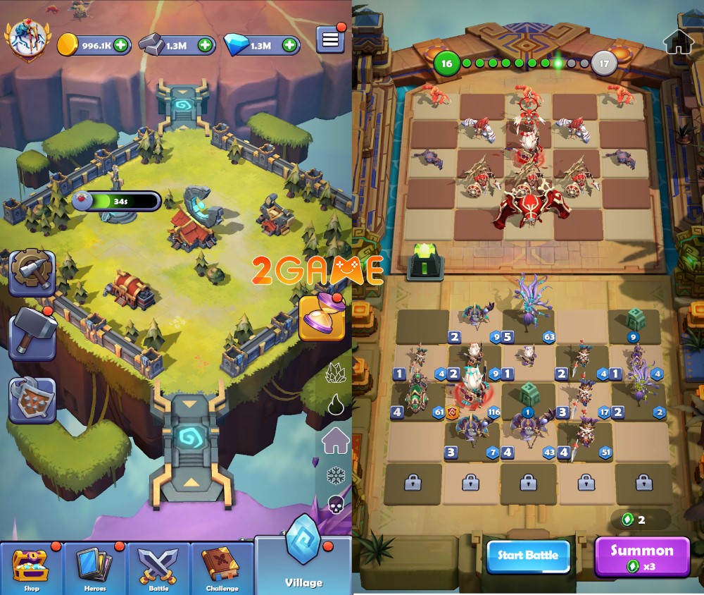 Các hoạt động mini game giải trí trong Idle Sky Village - Hero Merge