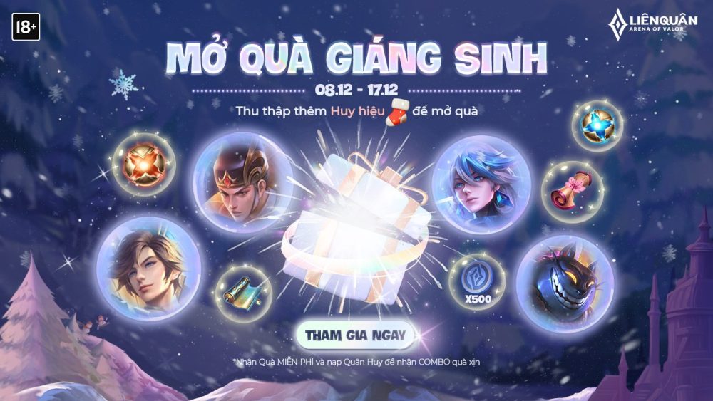 j-1 Sự kiện Mở Quà Giáng Sinh - Nhận Quà Hấp Dẫn trong Liên Quân Mobile j 1