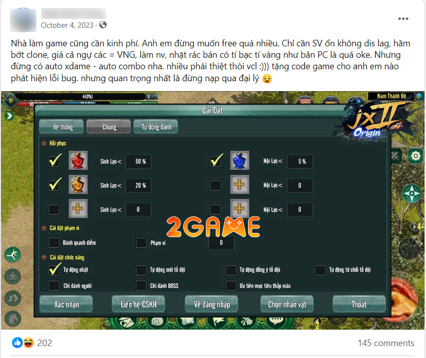 Game thủ Việt nghĩ gì sau thời gian trải nghiệm bom tấn game MMORPG JX2 Origin ADNX Mobile jx2 origin adnx mobile y kien cong dong 4