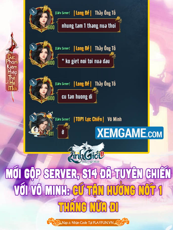 Linh Giới 3D: Nhận cái kết cực đắng khi công khai cà khịa Top 1 all server linh gioi 3d chien top 1 lien server 1