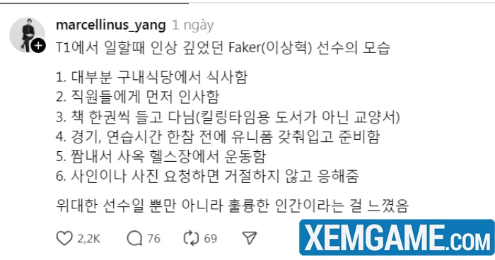 loi-song-faker Cựu nhân viên T1 kể lại cách hành xử thường ngày của Faker: “10 điểm không nhưng” loi song faker