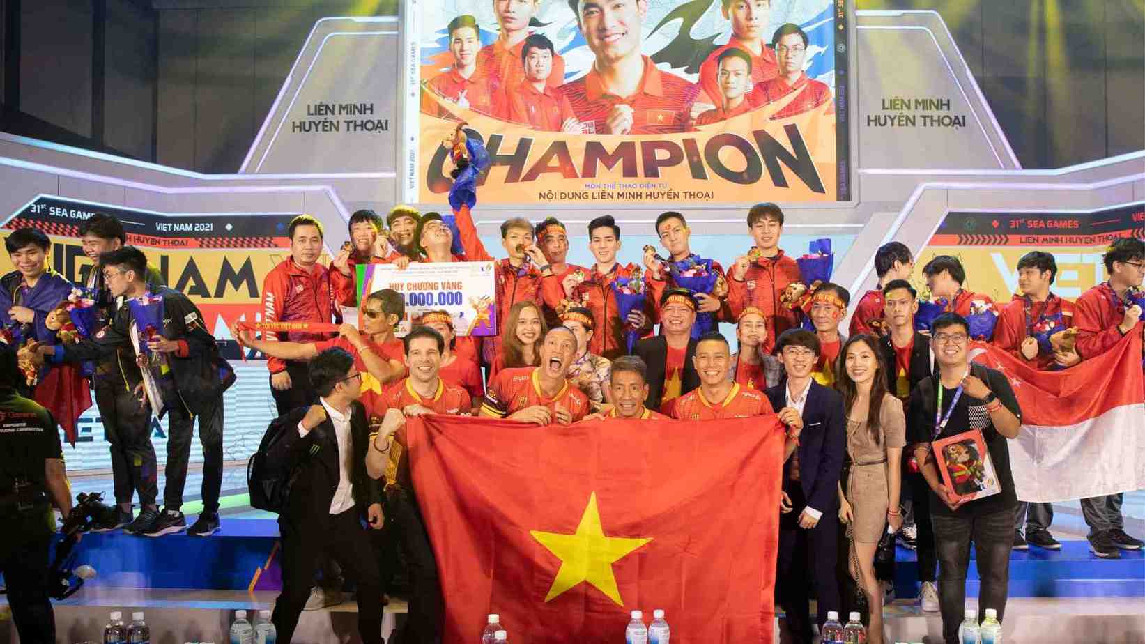 lol_vietnam_31stseagames_champion1 Đội tuyển Esports Việt Nam đã hoàn thành nhiệm vụ trong kì SEA Games 31 nhưng vẫn còn nhiều bộ môn "lỡ hẹn" với tấm HCV lol vietnam 31stseagames champion1