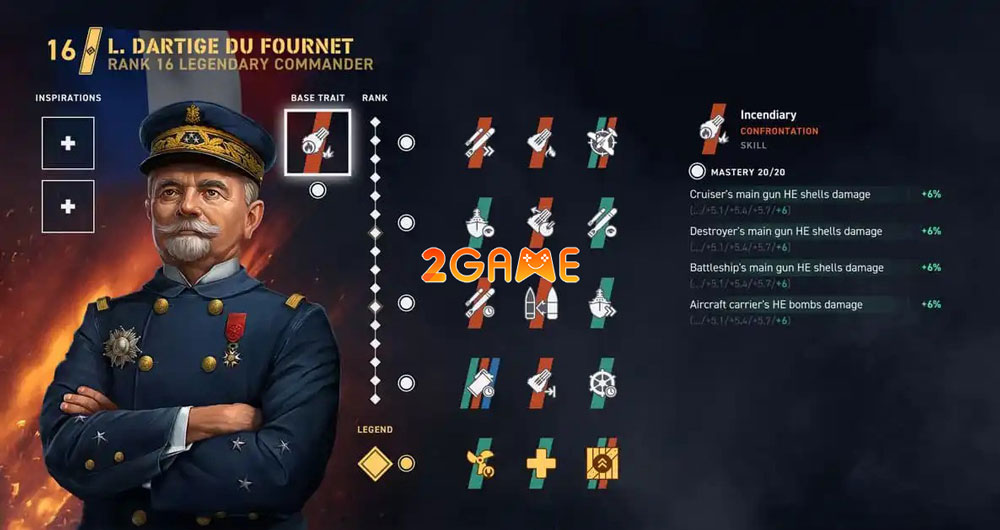 Đứng thứ 2 trong danh sách chỉ huy tốt nhất game World of Warships: Legends là Louis du Fournet Đứng thứ 2 trong danh sách chỉ huy tốt nhất game World of Warships: Legends là Louis du Fournet