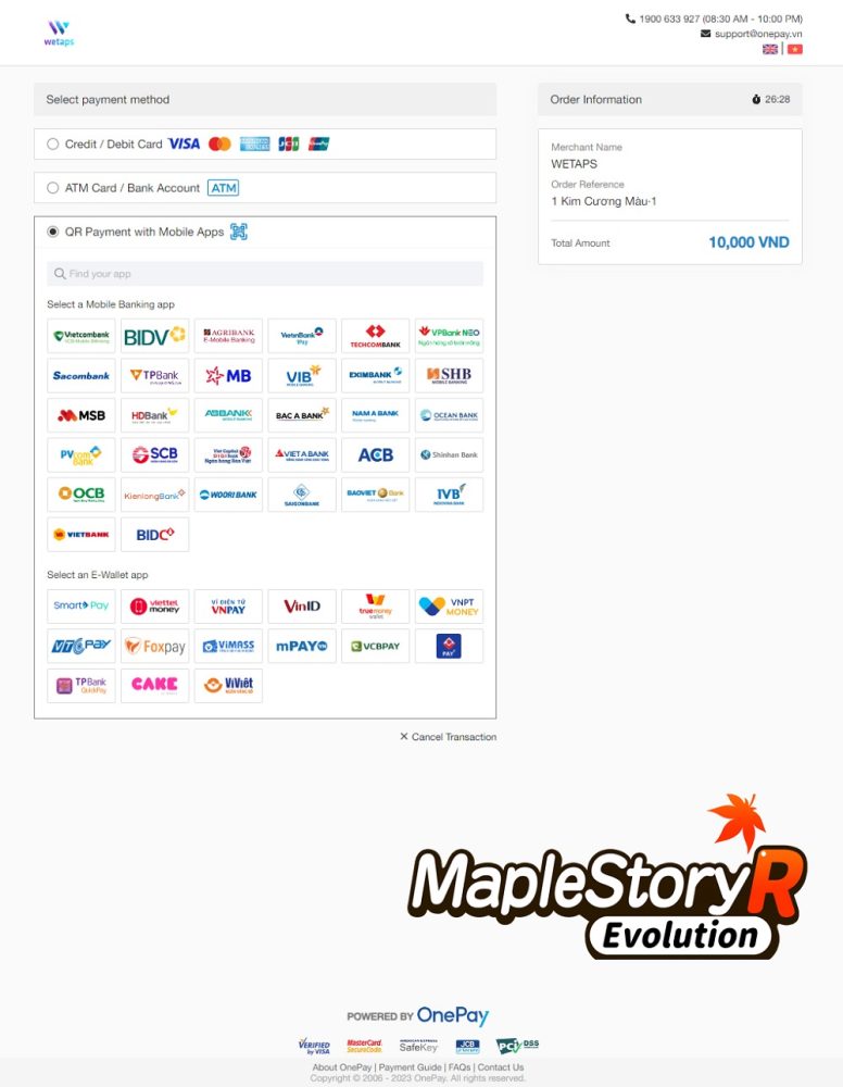 maplestoryrevolution-napgame-10 Hướng dẫn nạp game MapleStory R: Evolution dễ dàng và nhanh chóng maplestoryrevolution napgame 10