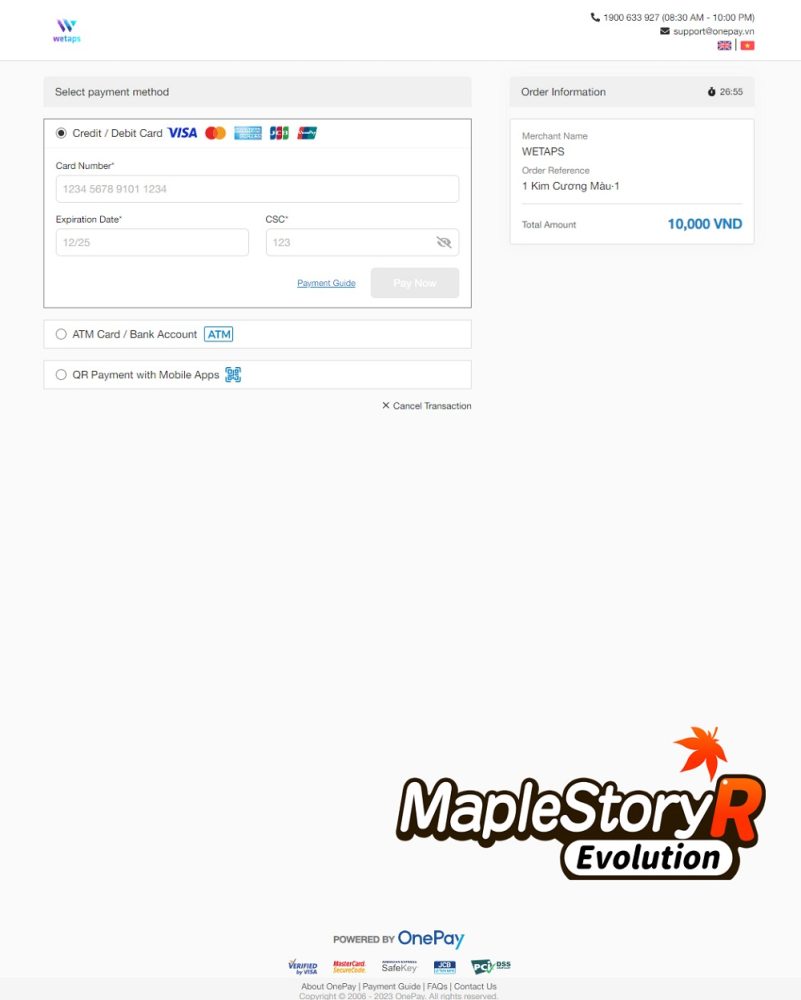 maplestoryrevolution-napgame-8 Hướng dẫn nạp game MapleStory R: Evolution dễ dàng và nhanh chóng maplestoryrevolution napgame 8
