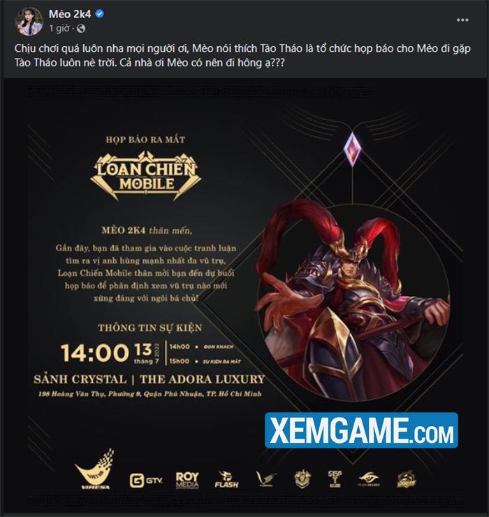 Dàn streamer hội ngộ trong Loạn Chiến Mobile, tranh cãi về anh hùng Thần Thoại, Tây Du và Tam Quốc sắp có lời giải đáp? meo 2k4