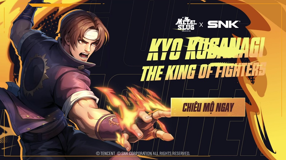 Kusanagi Kyo - nhân vật collab đặc biệt giữa series King of Fighters và game Metal Slug: Awakening