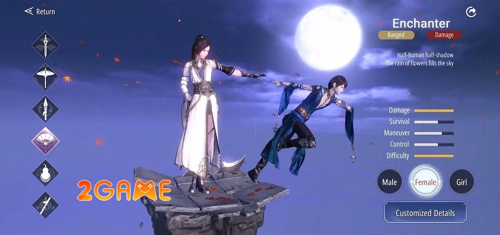 Enchanter là một nhân vật nửa bóng nửa người khá thú vị và mới mẻ của game Thiên Nhai Minh Nguyệt Đao Mobile