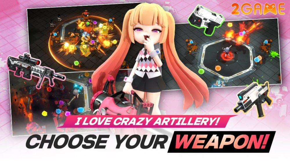 Thay đổi vũ khí thích hợp để dọn sách lũ máy móc trong game nhập vai nhàn rỗi Nanospace Idle