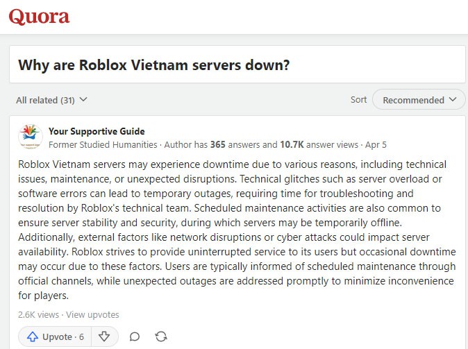 Khi nào chơi được Roblox trở lại? Cách khắc phục lỗi Roblox bị sập không vào được game Khi nào chơi được Roblox trở lại? Cách khắc phục lỗi Roblox bị sập không vào được game