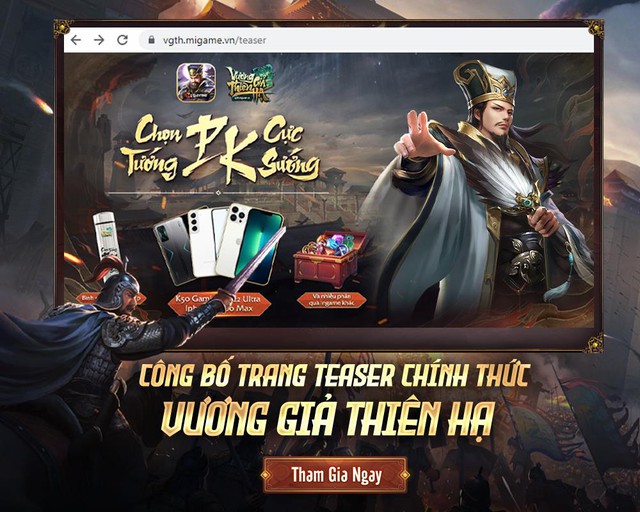 Game đấu tướng Vương Giả Thiên Hạ Mobile tung teaser với nhiều phần thưởng hấp dẫn, đặc biệt Iphone 13 Promax - Ảnh 1. Game đấu tướng Vương Giả Thiên Hạ Mobile tung teaser với nhiều phần thưởng hấp dẫn, đặc biệt Iphone 13 Promax - Ảnh 1.