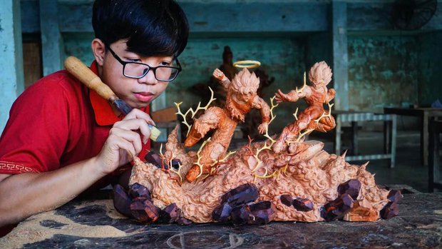 Bỏ đại học về quê làm công tử xưởng điêu khắc - Ảnh 1. Bỏ đại học về quê làm công tử xưởng điêu khắc - Ảnh 1.