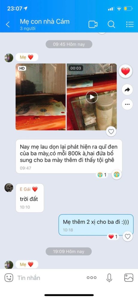 Tìm thấy 800k quỹ đen, mẹ thấy tội nhắn bảo các con bổ sung cho bố và cái kết - Ảnh 1.