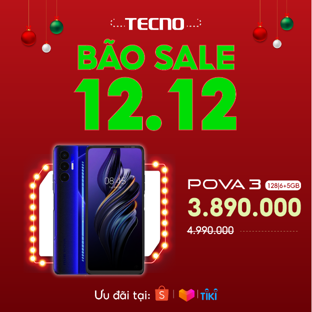 Tecno tung hàng loạt ưu đãi hấp dẫn trong ngày 12 tháng 12 - Ảnh 1. Tecno tung hàng loạt ưu đãi hấp dẫn trong ngày 12 tháng 12 - Ảnh 1.