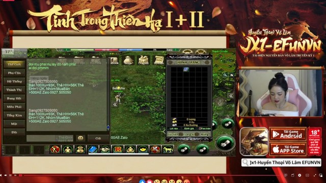 Hàng loạt KOLs livestream JX1 Efunvn Mobile, điều hiếm thấy của thị trường game nhập vai kiếm hiệp - Ảnh 7. Hàng loạt KOLs livestream JX1 Efunvn Mobile, điều hiếm thấy của thị trường game nhập vai kiếm hiệp - Ảnh 7.